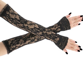 Black lace gloves lace arm warmers long gloves evening gloves opera gloves gothic gloves gothic wedding formal gloves goth 0A2