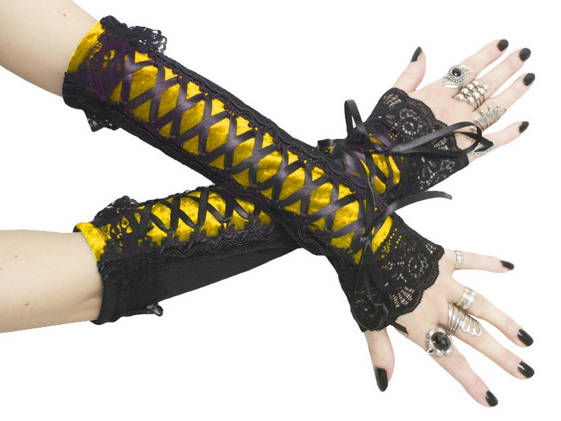 Fingerless gloves arm warmers gothic gloves evening gloves | Etsy
