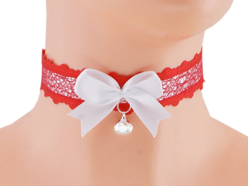 collar choker Kitten choker Red kitten play collar ddlg collar white princess day collars kitten play chokers kittenplay petplay collar 8