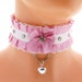 ddlg collar kitten play collar choker PINK collars lace collar Pet Play Collar bdsm Chokes Kittenplay BDSM kawaii neko princess lolita 88 