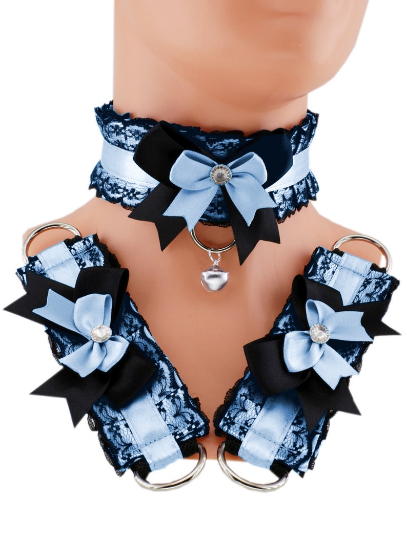 Red Black Collar Kitten Play Collar and Cuffs Collar Etsy