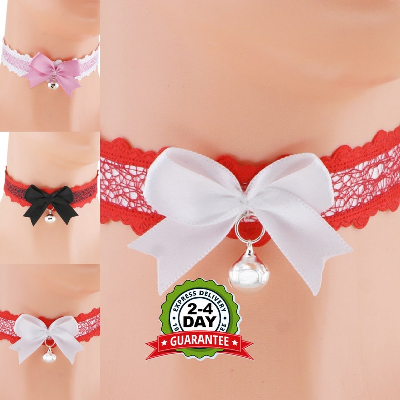 collar choker Kitten choker Red kitten play collar ddlg collar white princess day collars kitten play chokers kittenplay petplay collar 8
