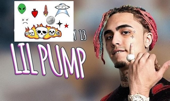 Temporary Tattoo Lil Pump Face Tatoo Tekashi69 Etsy