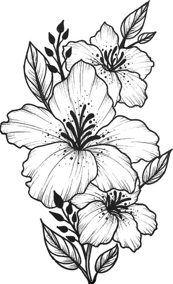 Temporary Tattoo Camellia Rose Black And White Flowers Etsy