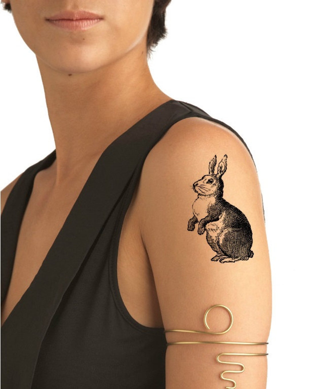 TEMPORARY TATTOO Rabbit / Watercolor Etsy