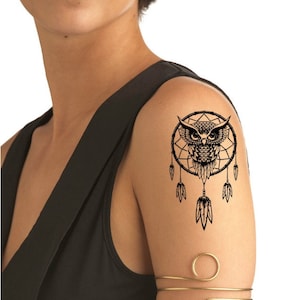 TEMPORARY TATTOO - Owl Dreamcatcher