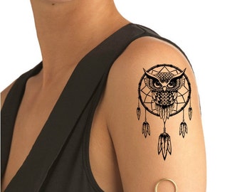 TATOUAGE TEMPORAIRE - Owl Dreamcatcher