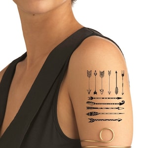 TEMPORARY TATTOO - Set of 11 Arrows or Set of 23 Vintage Keys #701