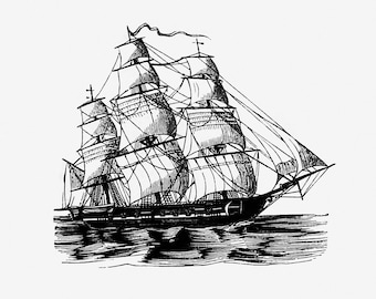 EMPORARY TATTOO - Vintage Ship / Pirate Ship