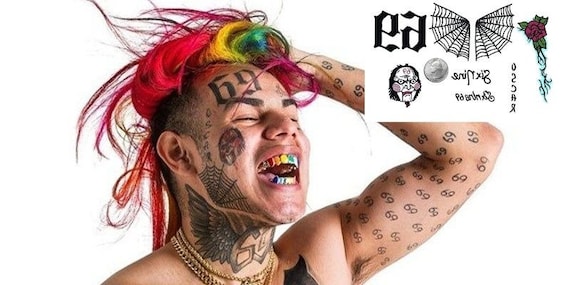 TEMPORARY TATTOO Lil Pump Face Tatoo /tekashi69 Etsy