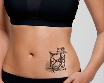 TEMPORARY TATTOO - Vintage Sewing Machine - Various Sizes and Patterns