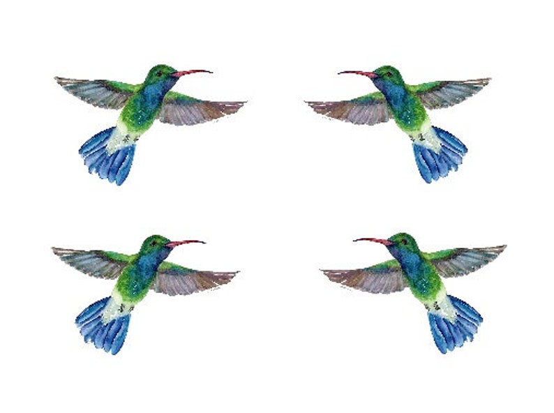 TEMPORARY TATTOO Set of 4 Delft Blauw Flower/ Swallow/ Winnie the Pooh /Hummingbird / Dragonflies /Wrist Size tattoo PICTURE 5