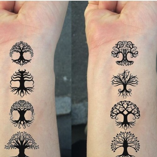 TEMPORARY TATTOO Set of 8 Celtic Knot Tree Temporary Tattoo - Etsy TEMPORARY TATTOO Set of 8 Celtic Knot Tree Temporary Tattoo - Etsy