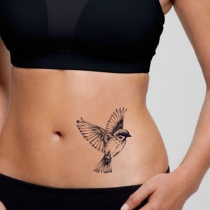 TEMPORARY TATTOO - Vintage Bird - Various Sizes