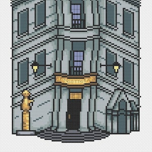 Little Diagon Alley: GringottsBank Cross Stitch Pattern