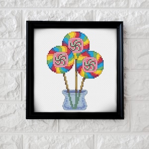 Honeydukes Rainbow Lollipops Cross Stitch Pattern