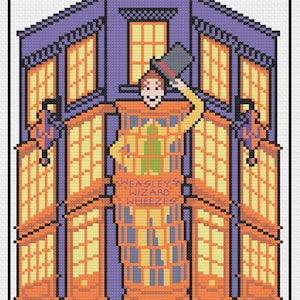 Little Diagon Alley: Weasleys Wizard Wheezes Shop Cross Stitch Pattern