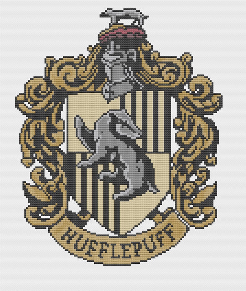 Hufflepuff Crest Cross Stitch Pattern | Etsy