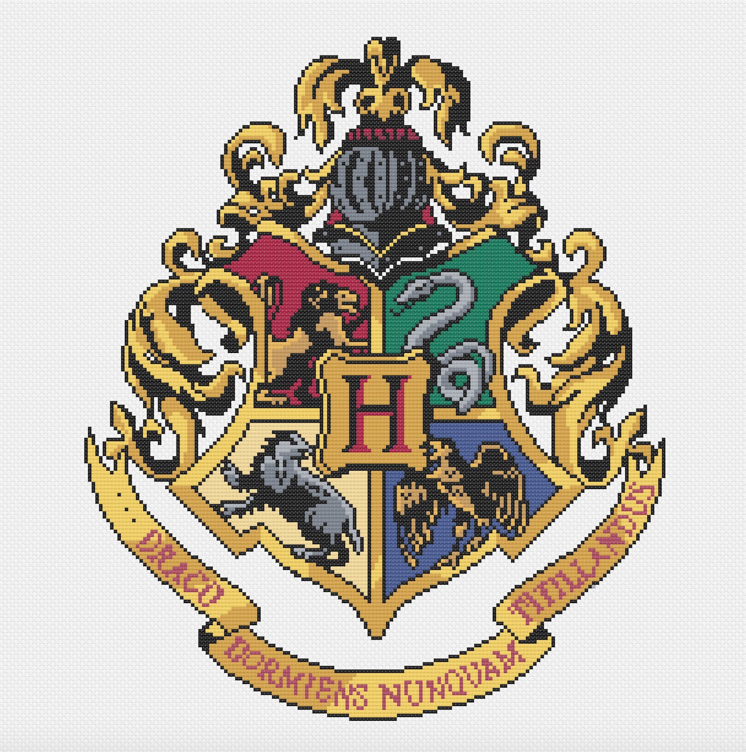 Apr 18, 2017 - Seal Pattern: Hogwarts Badge 1 1/4 round delicate