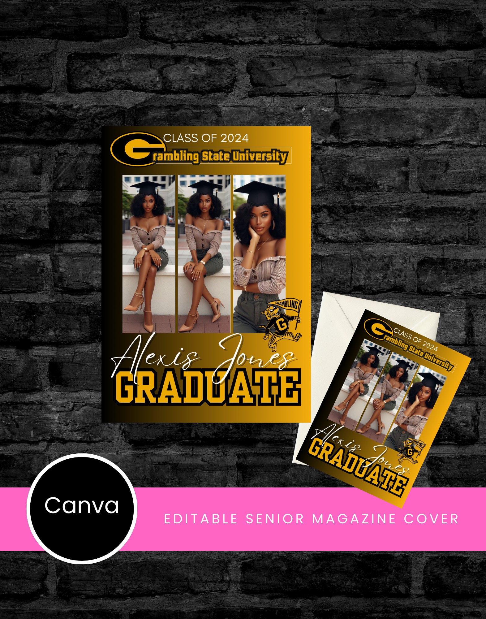 Graduation Photo Magazine Graduation Magazine Cover, Customizable Senior Photo Template (digital ...
