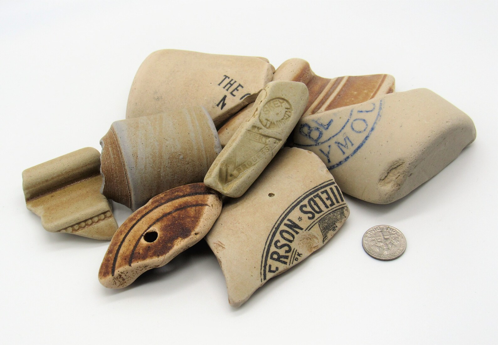 Vintage Sea Pottery With Words and Patterns Chunky Stoneware Etsy UK