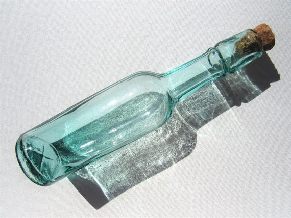 Antique Teal Blue Glass Bottle this Antique Glass Bottle Stopper Teal