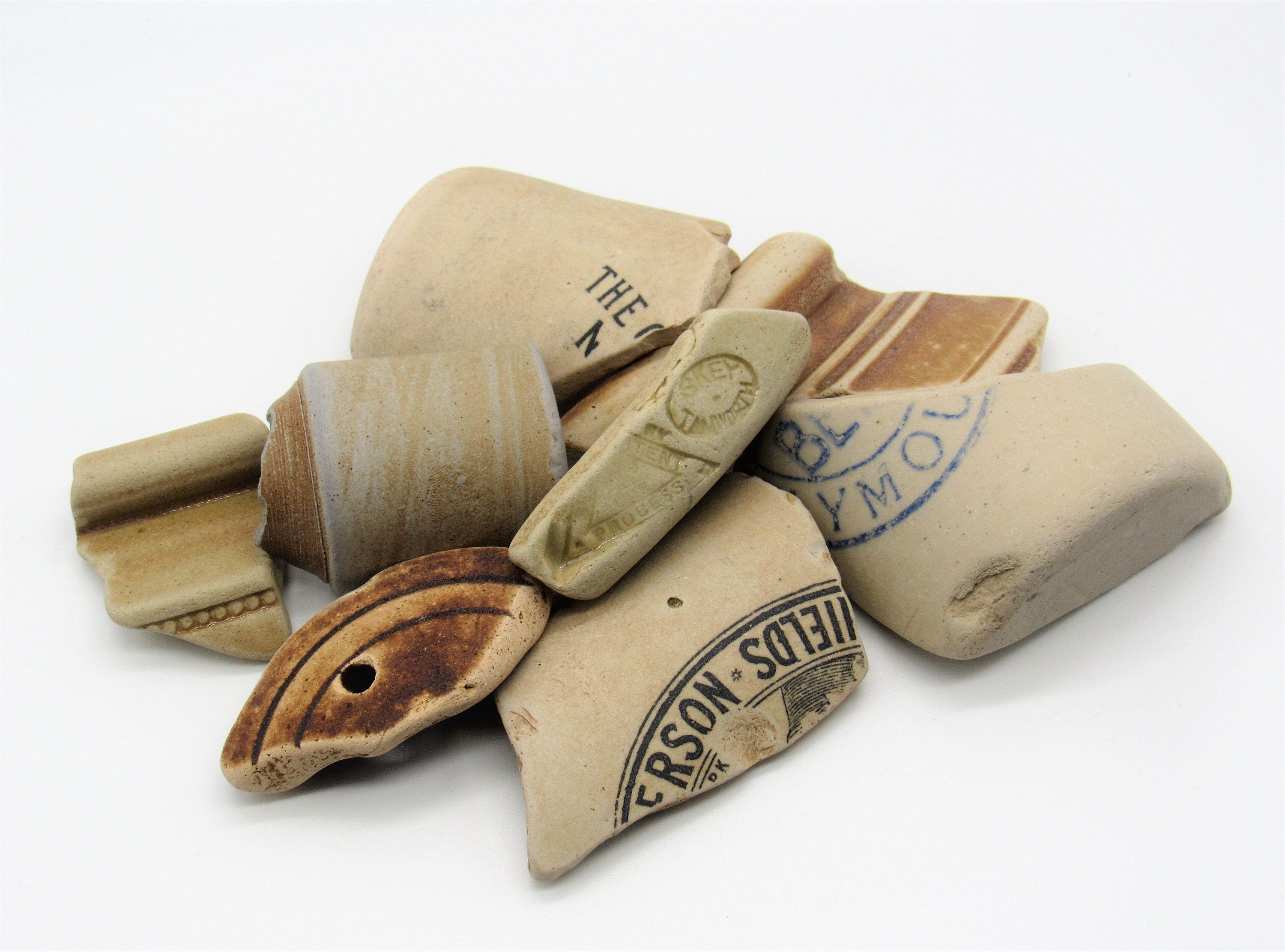 Vintage Sea Pottery With Words and Patterns Chunky Stoneware Etsy UK