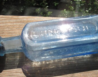 Antique Lung Tonic Apothecary Bottle! Vintage Blue Glass Corked Medicine Bottle / Kitchen Witch / Upcycled Gifts / Get Well Soon
