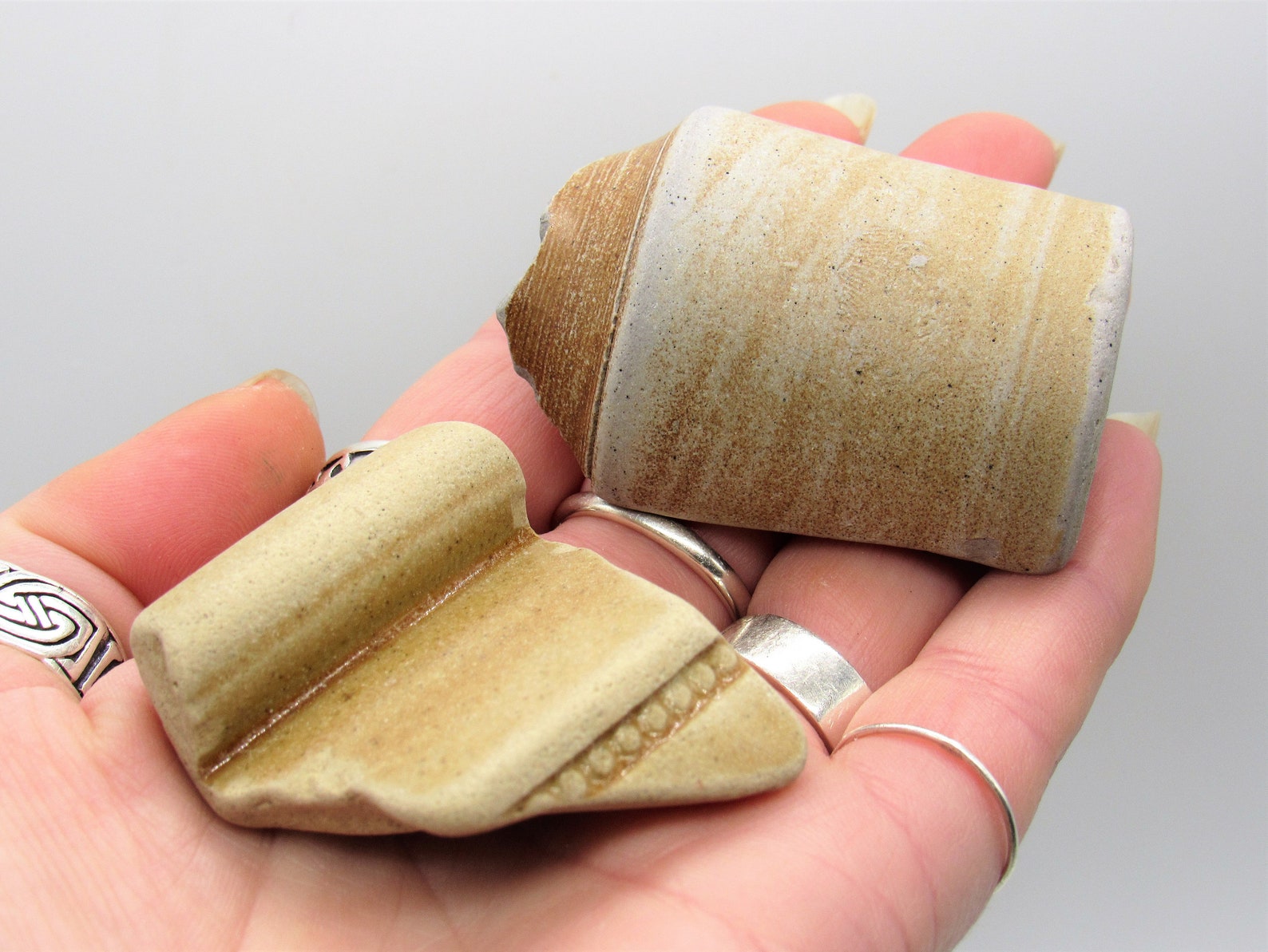 Vintage Sea Pottery With Words and Patterns Chunky Stoneware Etsy UK