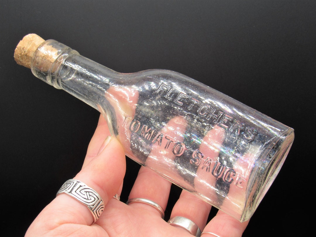 Vintage Tomato Sauce Bottle This Antique Clear Glass Flask Bottle With