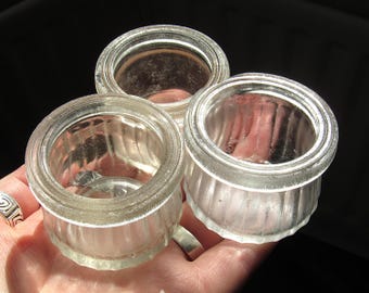 3 Vintage Sea Glass Jars / Northumberland Mudlarking Finds / Sea Worn Beach Glass Pots / Upcycled Whimsical Gifts / Beach Coastal Decor
