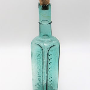 Antique Tiger Sauce Bottle Large Teal Antique Glass Bottle Stopper Teal