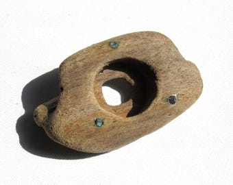 Vintage Driftwood Curiosity Piece / Antique Wooden Boat Piece / Beach Home Decor / Upcycled Beach finds