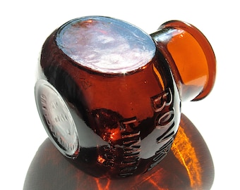 Vintage 8oz Bovril Jar / Large Amber Brown Glass Jar / 1940s Retro Kitchen Decor / Upcycled Gifts / Kitchen Witch / Collectable  Antiques
