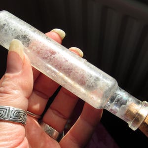 Vintage Corked Clear Glass Bottle / this tube shaped antique apothecary bottle with tiny bubbles makes a fab Magic Potion Bottle!