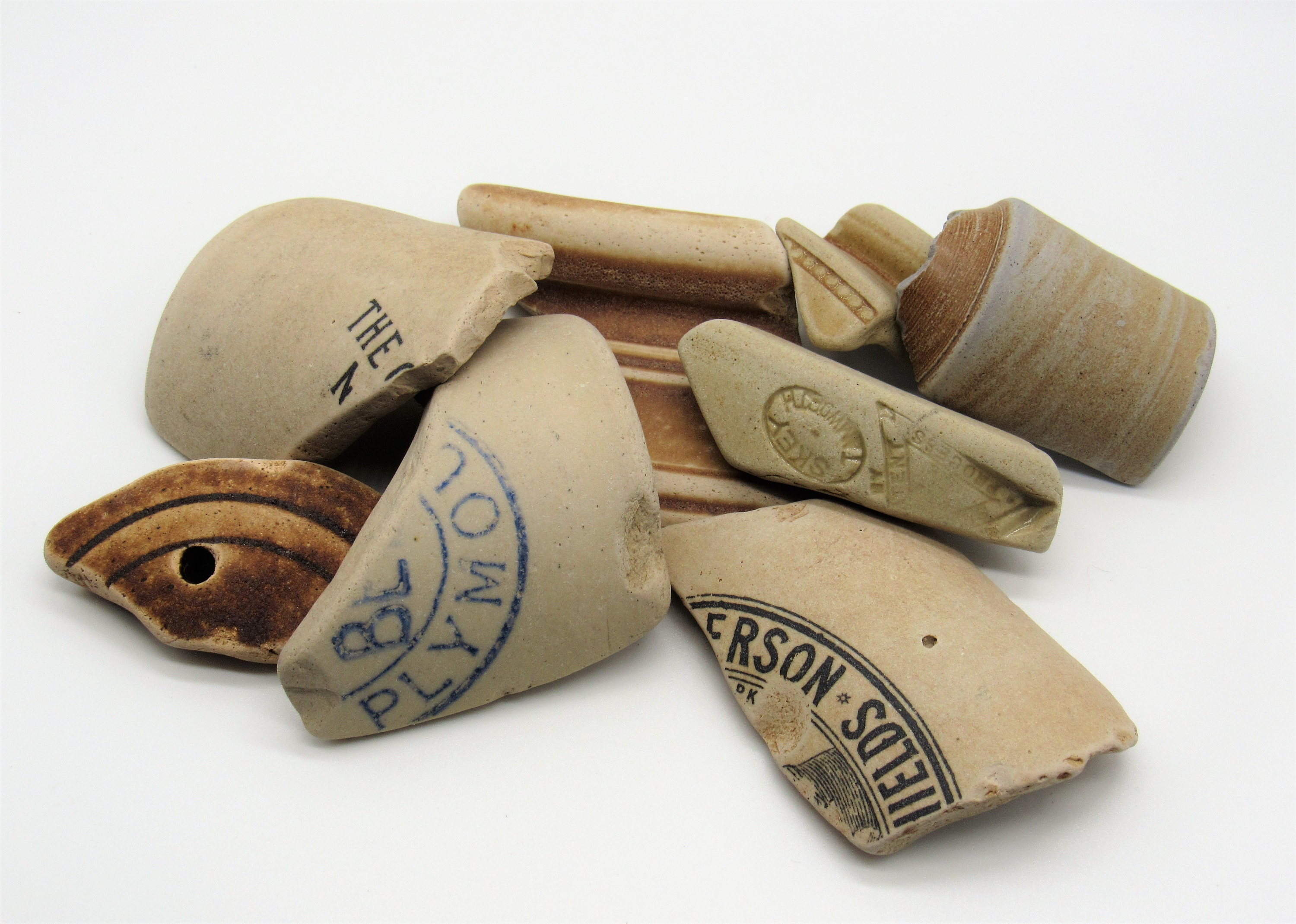 Vintage Sea Pottery With Words and Patterns Chunky Stoneware Etsy UK