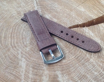 Lederen horloge band 22mm + Classic gesp, echt leder Brown - aangepaste handgemaakte Watch Band