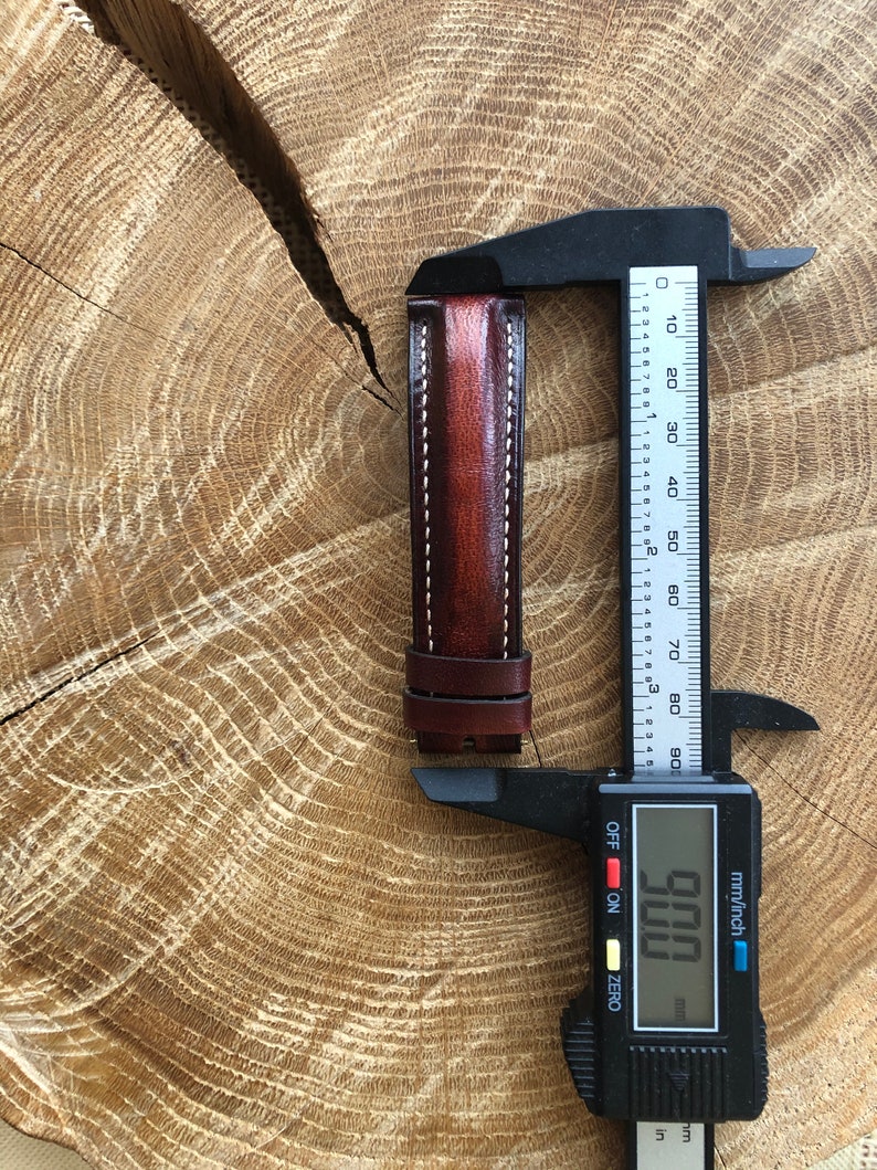 Handgemaakte horlogeband voor Breitling horlogeband 22 mm, echt leer, verweerde bruine band voor tanggesp afbeelding 7