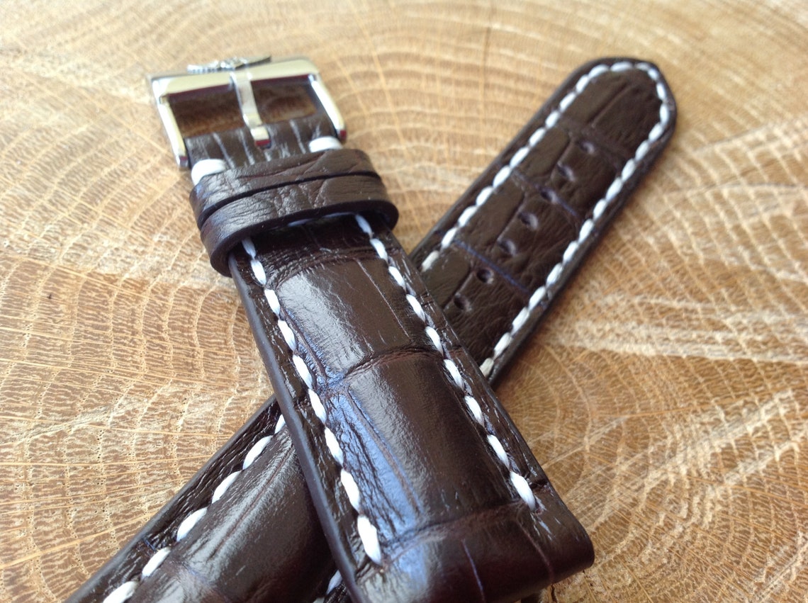 Breitling Watch Band 22mm 24mm Genuine Leather Handmade Etsy