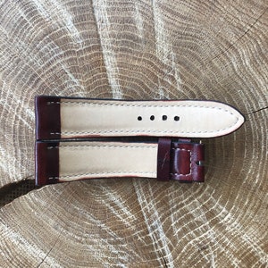 Handgemaakte horlogeband voor Breitling horlogeband 22 mm, echt leer, verweerde bruine band voor tanggesp afbeelding 3
