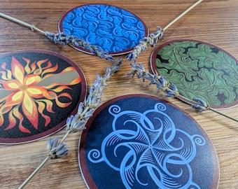 Four Elements Stickers - Pack of 4