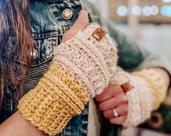 BRIGHTON Fingerless Gloves, Crochet Pattern, Crochet Fingerless Gloves Pattern, Crochet Wrist Warmers, Crochet Gloves, Texting Gloves