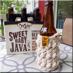 Crochet PATTERN for Skinny Can Cozy, EVENING FUEL Cozy, Beer Bottle Cozy, Cozy Pattern, Can Cozy Pattern, Stocking Stuffer, Beverage Can