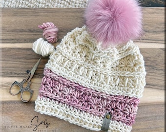 BRIGHTON BEANIE 2 Top Down Crochet Pattern, Bulky Beanie, Crochet Beanie, Crochet Pattern, Winter Beanie Tutorial, Cozy Knits, Winter Hat