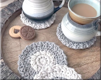 Crochet Coaster Pattern, FARMHOUSE Coaster, Farmhouse Coaster Pattern, Crochet Mug Rug Pattern, Farmhouse Decor, FREDONIA Farmhouse Coaster