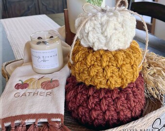 CEDAR LAKE PUMPKIN, Crochet Pattern, Crochet Pumpkin Pattern, Crochet Pumpkins, Fall Pumpkins, Crochet Cozy, Crochet Fall Decor, Bulky Yarn