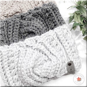 CROCHET EAR WARMER Pattern, Messy Bun Hat, Crochet Pattern, Copper Harbor Ear Warmer, Crochet Hat Pattern, Womens Hat, Crochet Headwrap Gift image 5