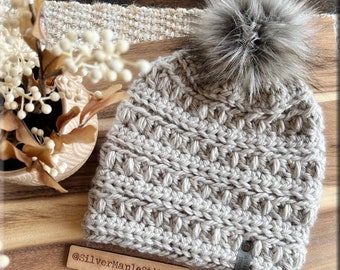 Cedar Lake Bulky Crochet Beanie Pattern: Adult/Teen/Child/Toddler (PDF Pattern)