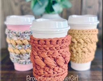 CROCHET Cozy Pattern, MORNING FUEL Cozy, Crochet Coffee Cozy, Hot Cup Cozy, Stocking Stuffer Gift, Coffee Cup Cozy, Coffee Accessories, Gift