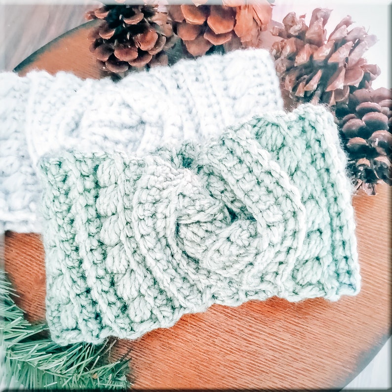CROCHET EAR WARMER Pattern, Messy Bun Hat, Crochet Pattern, Copper Harbor Ear Warmer, Crochet Hat Pattern, Womens Hat, Crochet Headwrap Gift image 10